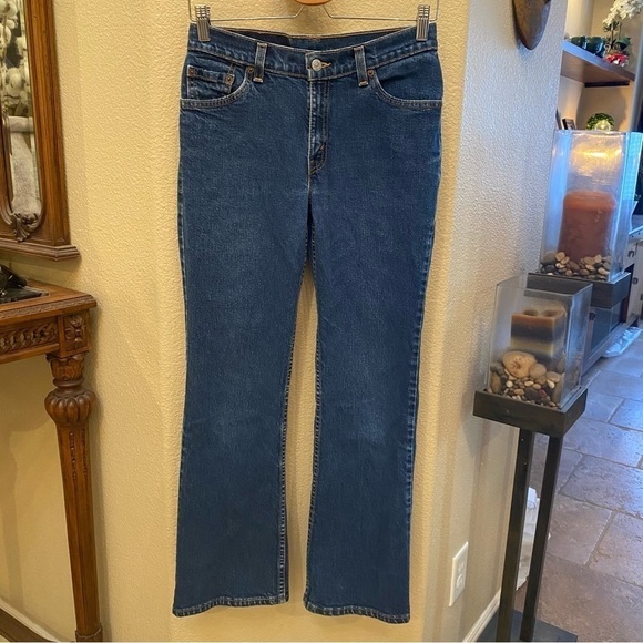 Vintage LEVI’S 517 Blue Boot Cut Slim Fit Jeans Size 7 Junior-Fit Women 24/25 - Picture 1 of 10
